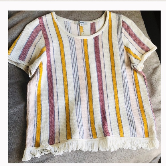Madewell Tops - Madewell Striped fringe top